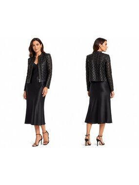 STILLMAN STUDIO laser cut leather jacket black LARGE quiet luxury statement